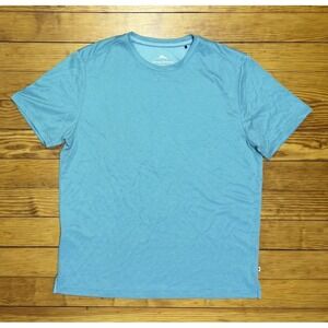 Tommy Bahama Shirt Mens Large Teal Blue Tencel Modal Blend Crewneck Casual Tee
